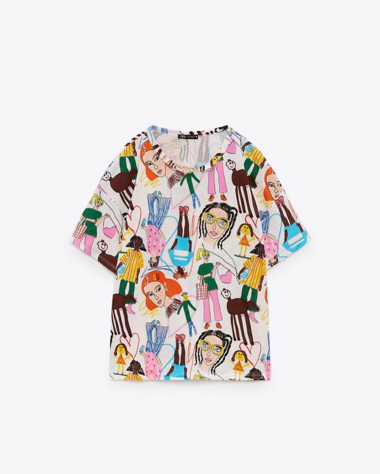 Women Abstract Printed Round Neck Free Size Cotton T-shirt