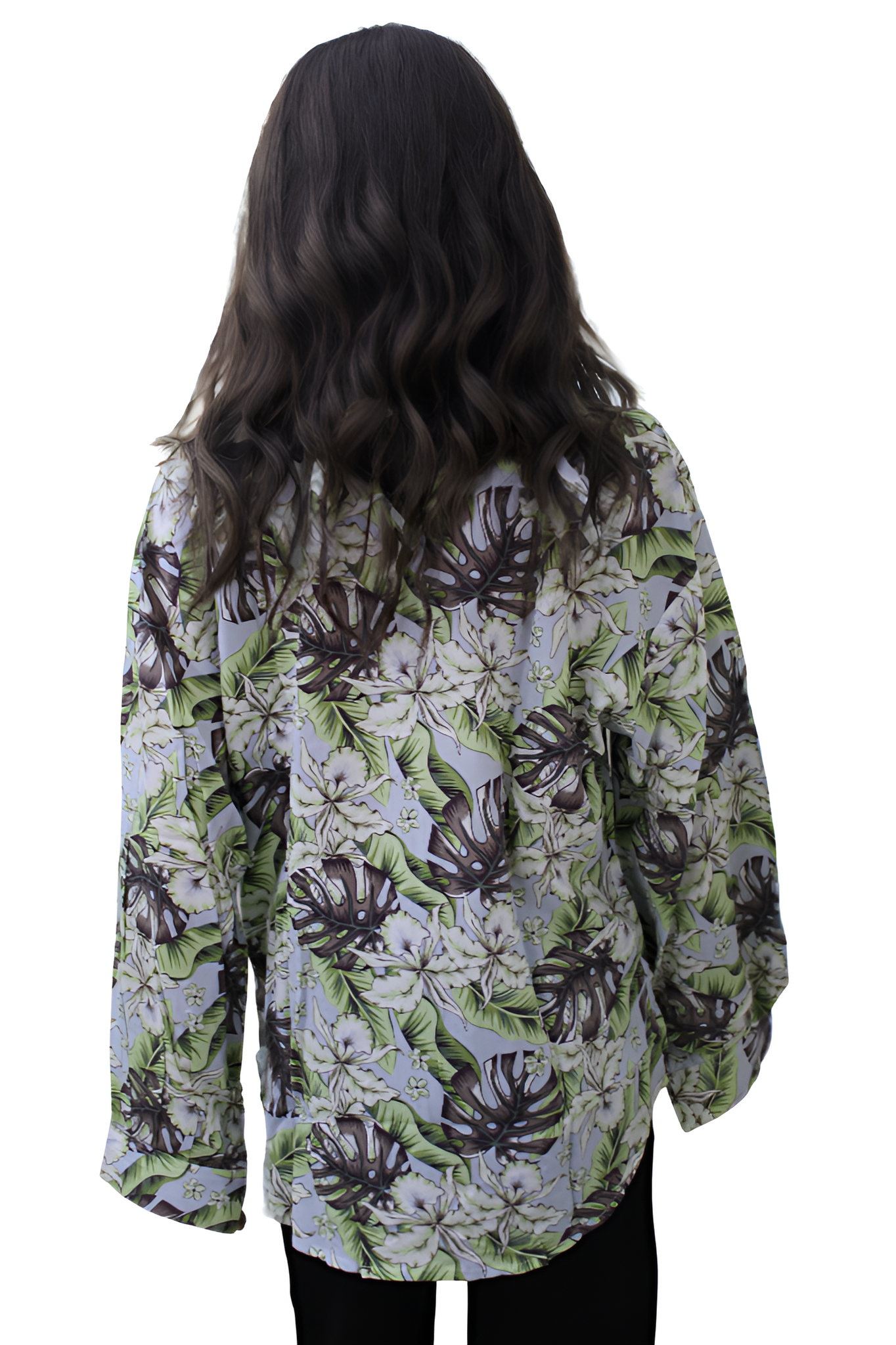 Women Classic Spread Collar Floral Printed Oversized Casual Shirt