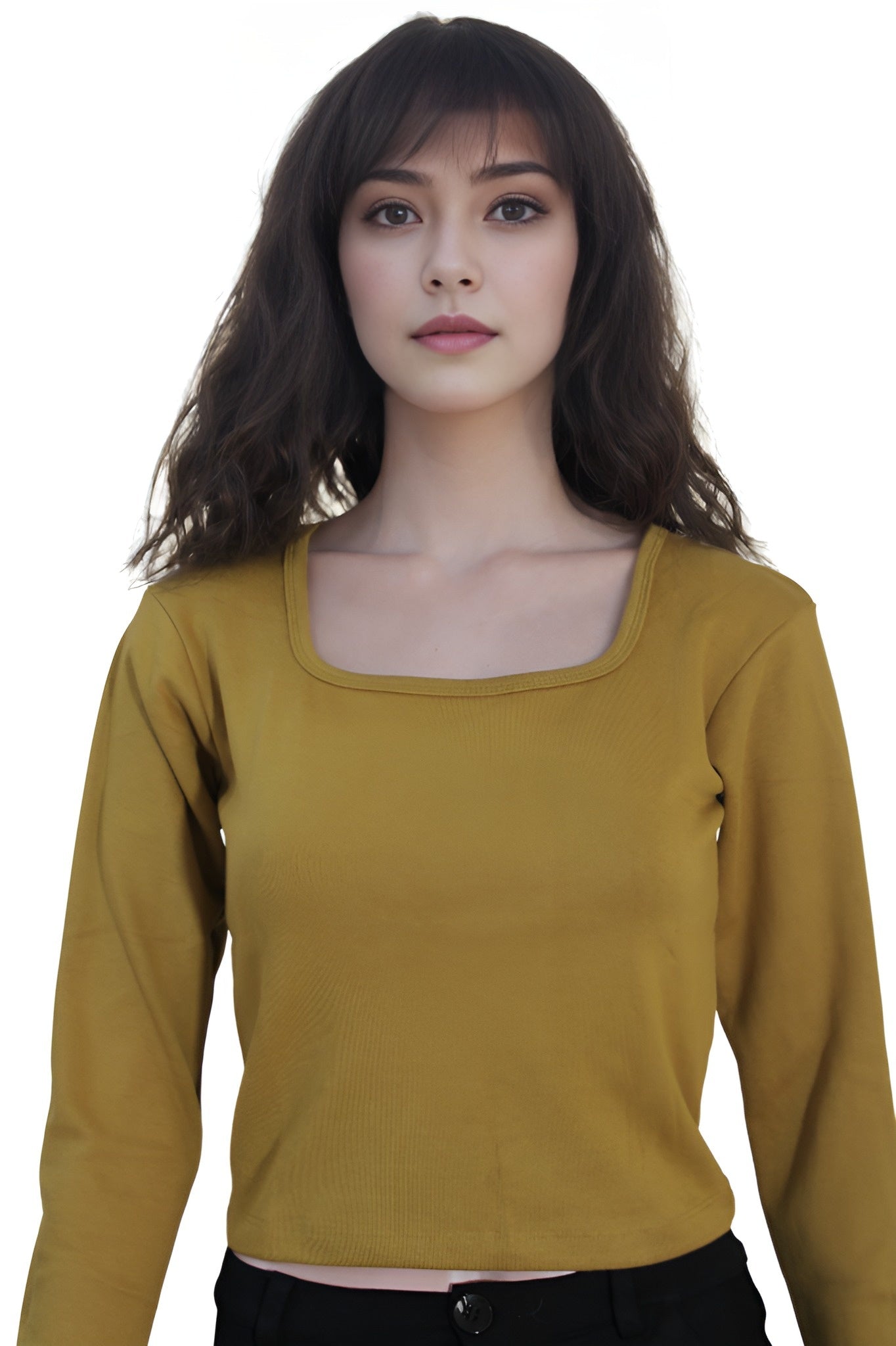 WOMEN MUSTARD YELLOW CROP TOP