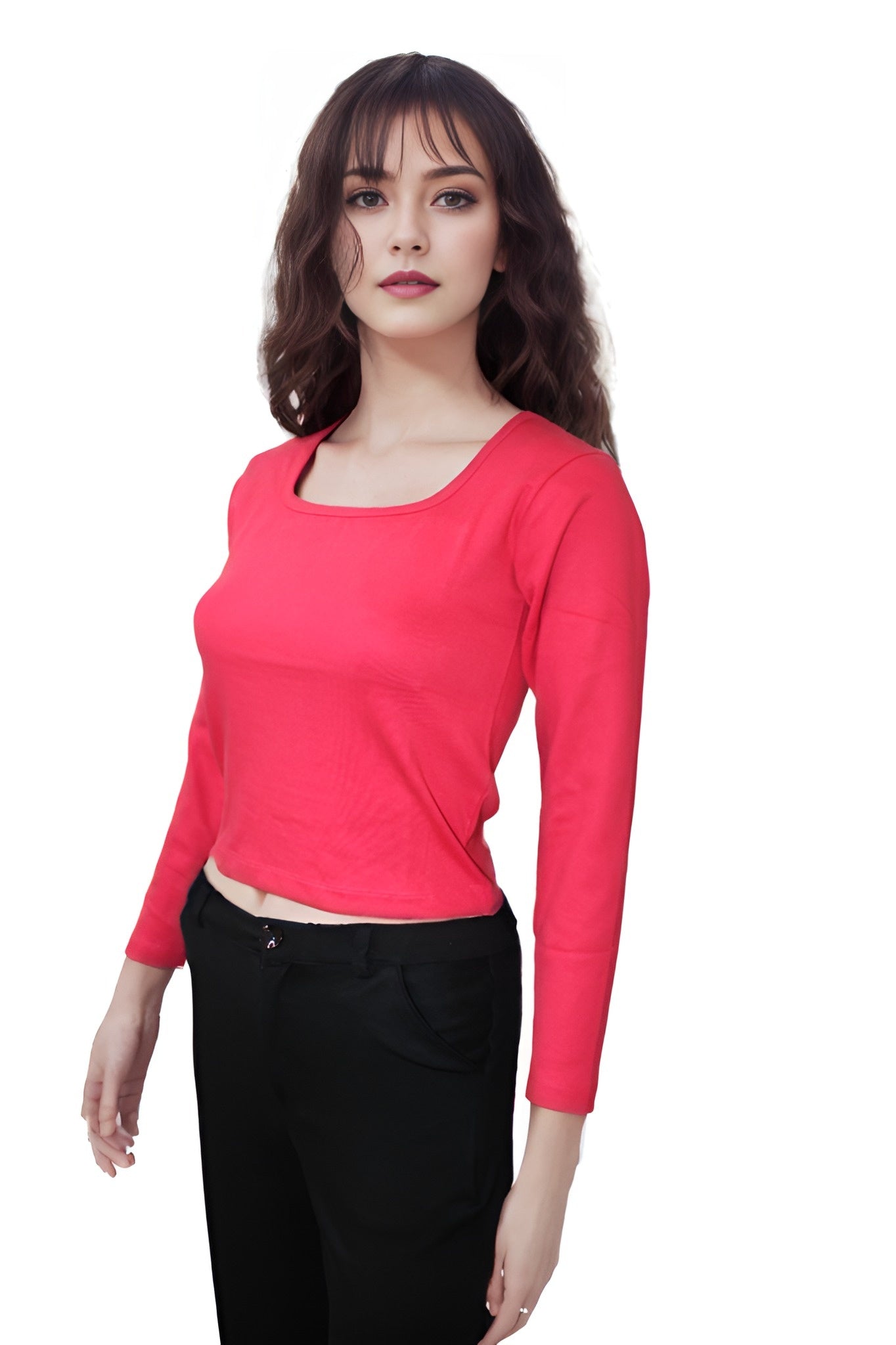 COLOUR PINK WOMEN CROP TOP