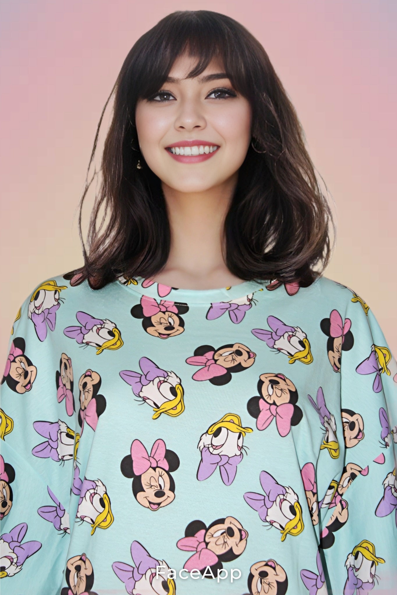 Mickey & Friends Printed Cotton Over Size T-shirt Mini Dress
