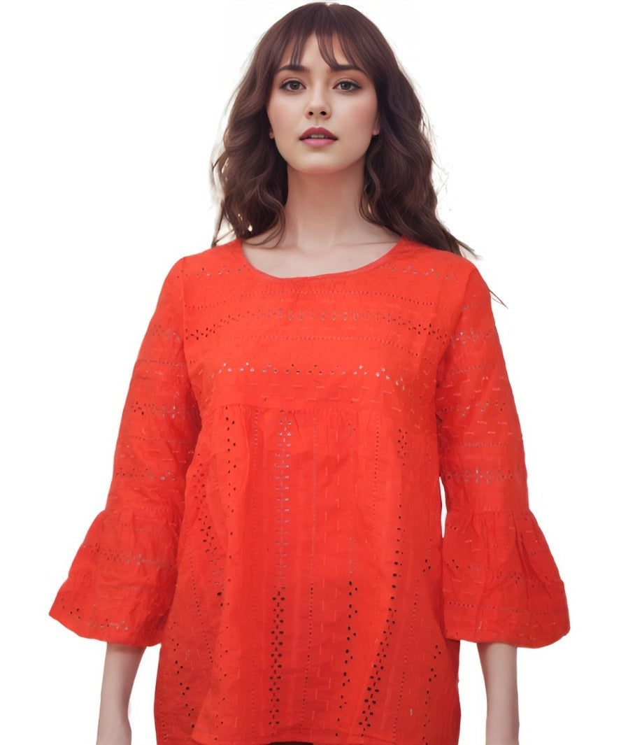 COLOUR RED WOMEN TOP