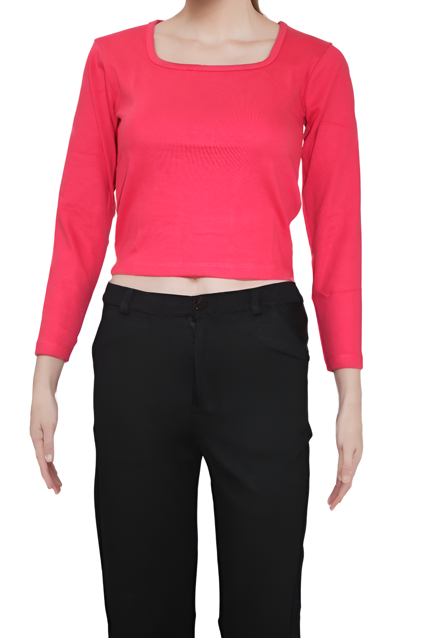 COLOUR PINK WOMEN CROP TOP