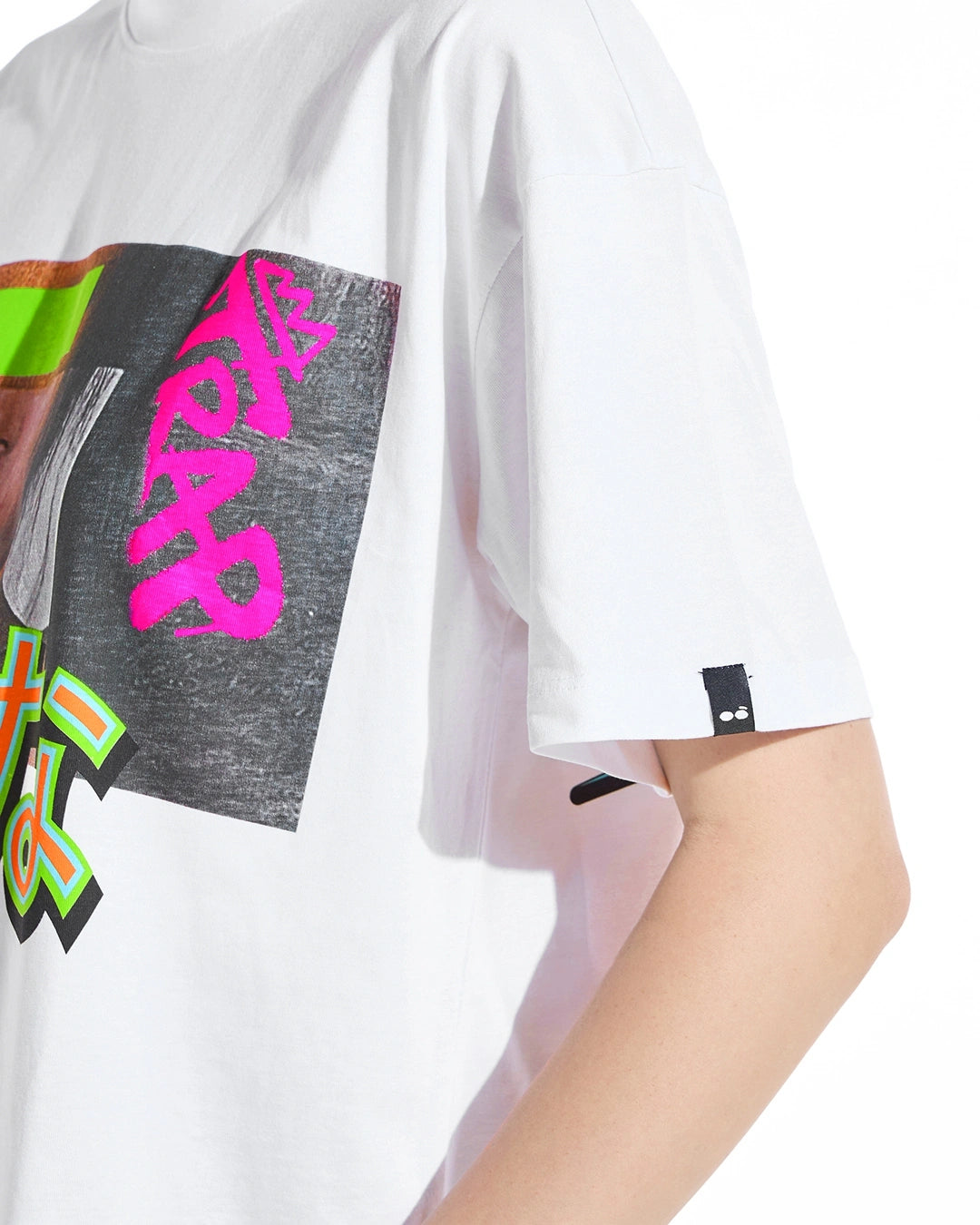 Women's White Sus Graphic Printed Oversized T-shirt