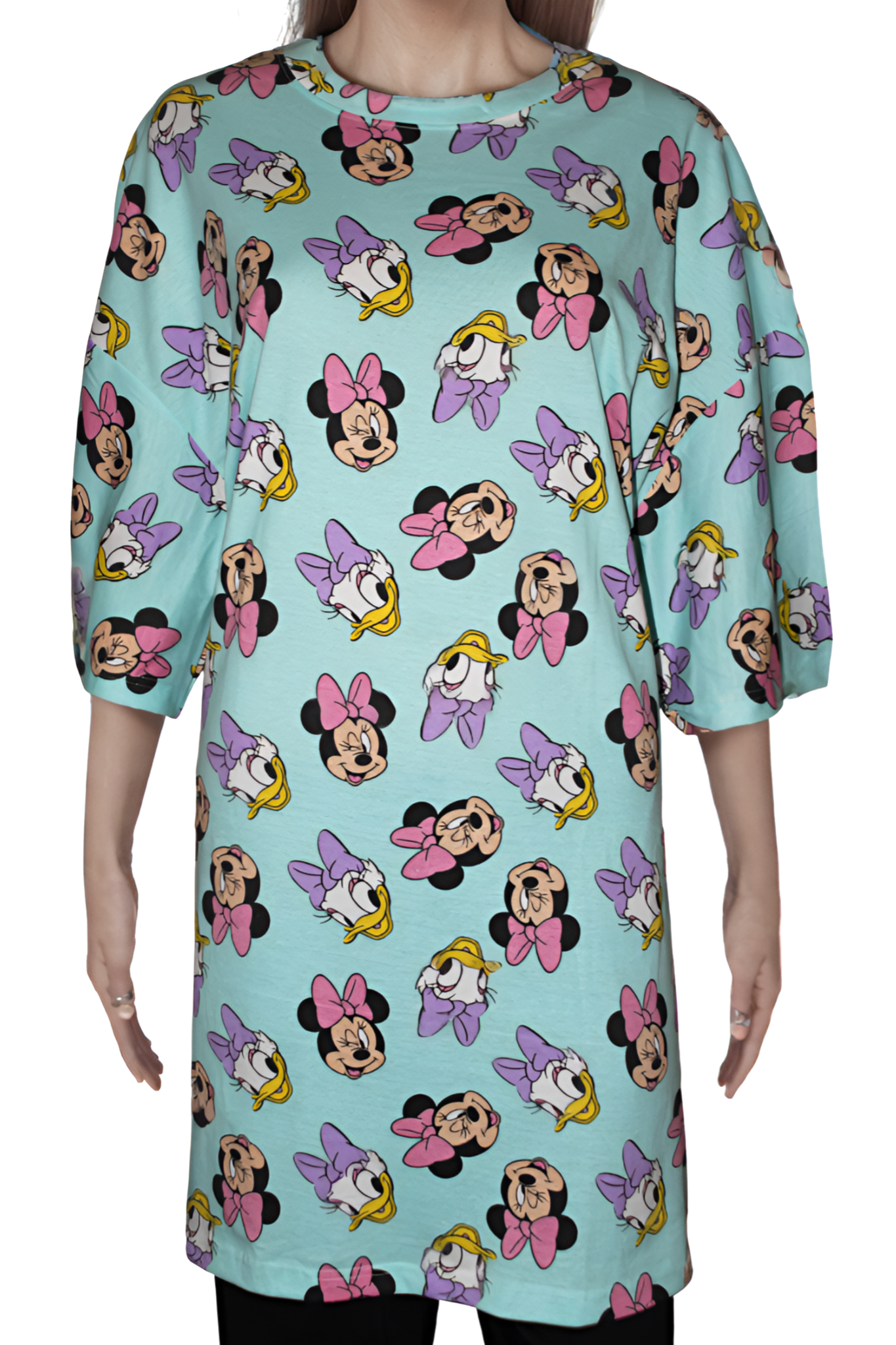 Mickey & Friends Printed Cotton Over Size T-shirt Mini Dress
