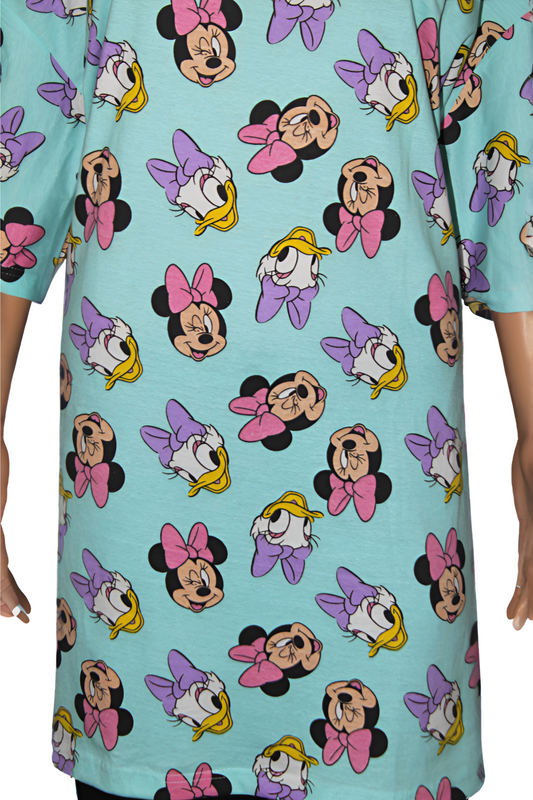 Mickey & Friends Printed Cotton Over Size T-shirt Mini Dress