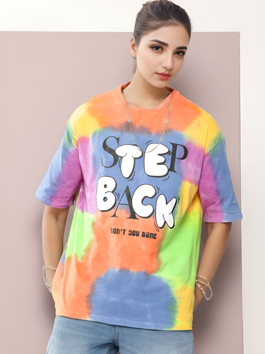Printed Round Neck Pure Cotton Multicolor T-Shirt