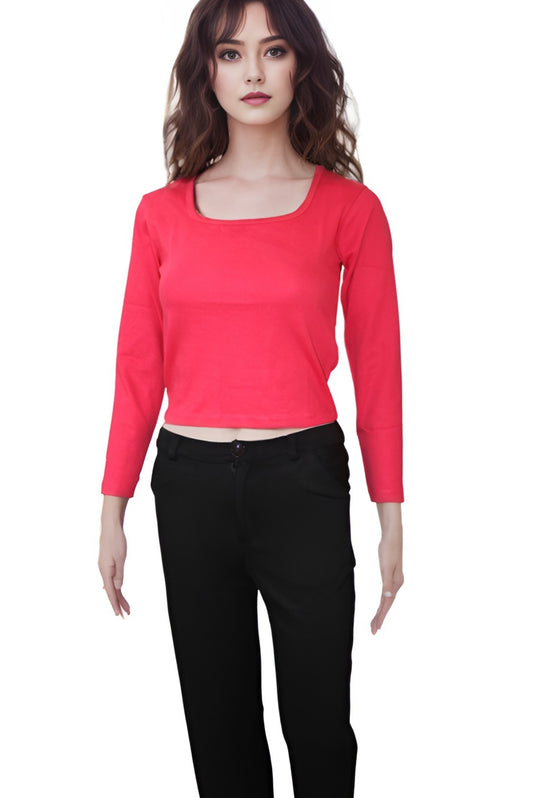 COLOUR PINK WOMEN CROP TOP