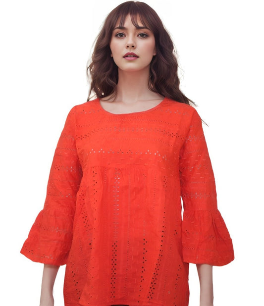 COLOUR RED WOMEN TOP