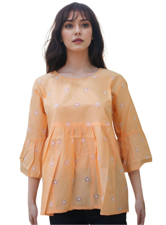 COLOUR ORANGE WOMEN TOP