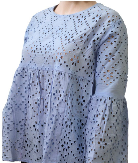 COLOUR SKY BLUE WOMEN TOP