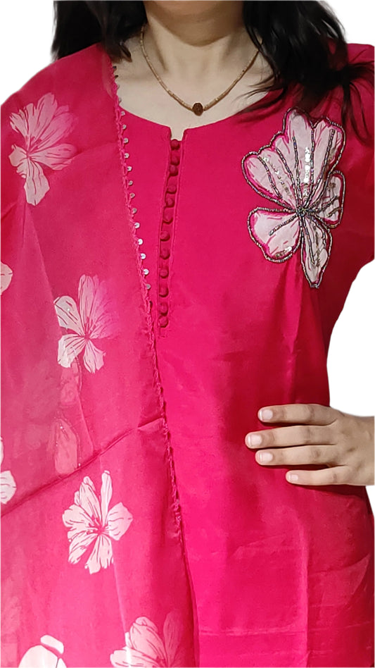 Stylish Women Cotton Rayon Kurti Pant Dupatta Set for All-Day Comfort