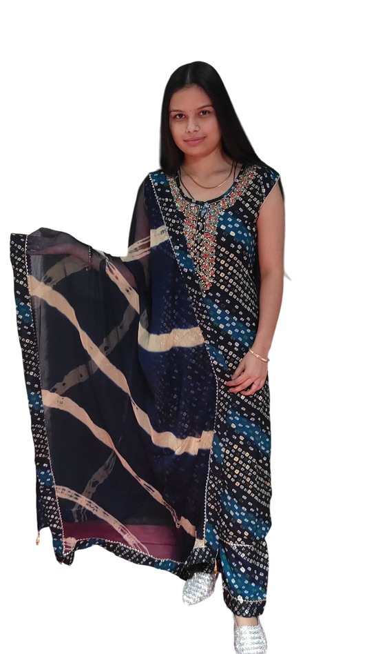 Elegant Cotton Blend Kurti Pant & Dupatta Set for Effortless Ethnic Style